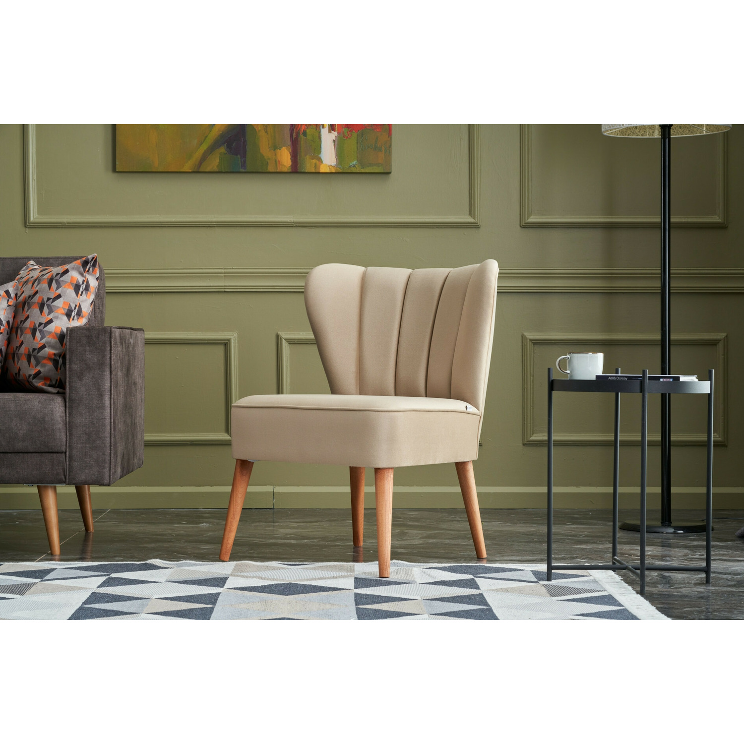 Fotoliu layla, 65x65x80 cm - cream