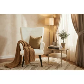 Fotoliu Minos, 67x74x97 h cm, Stofa Crem