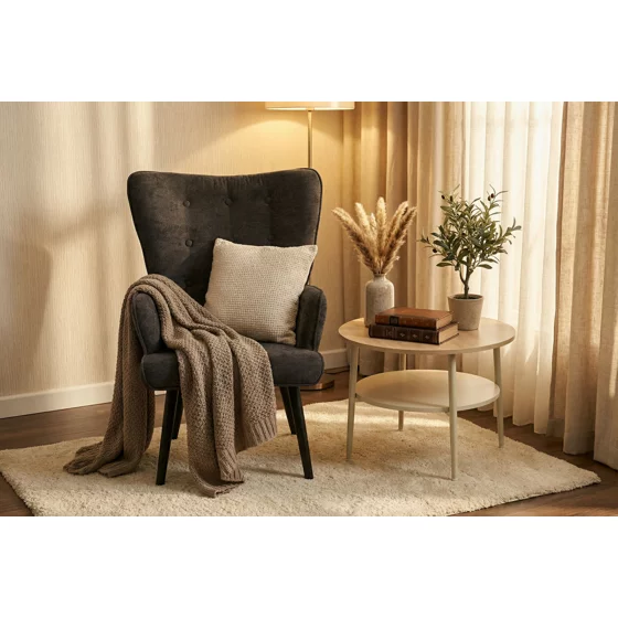 Fotoliu Minos, 67x74x97 h cm, Stofa Gri Inchis picture - 1