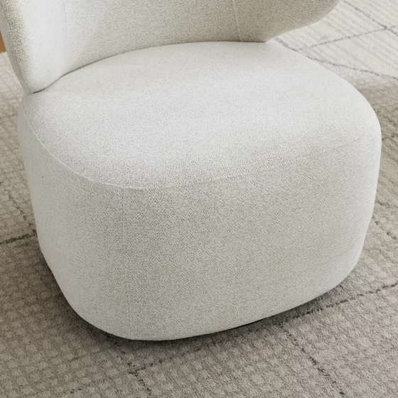 Fotoliu Rotativ Duarte, 73x76x76 h cm, Stofa, Beige Deschis picture - 9