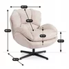 Fotoliu Rotativ Ramadi, 84x95x89 cm, Stofa, Crem picture - 5