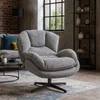 Fotoliu Rotativ Ramadi, 84x95x89 cm, Stofa, Gri picture - 1