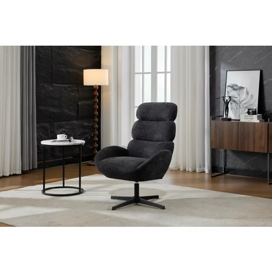 Fotoliu Sole, 75x81x105 h cm, Stofa, Negru picture - 1