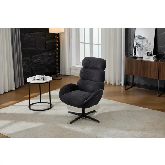 Fotoliu Sole, 75x81x105 h cm, Stofa, Negru picture - 9