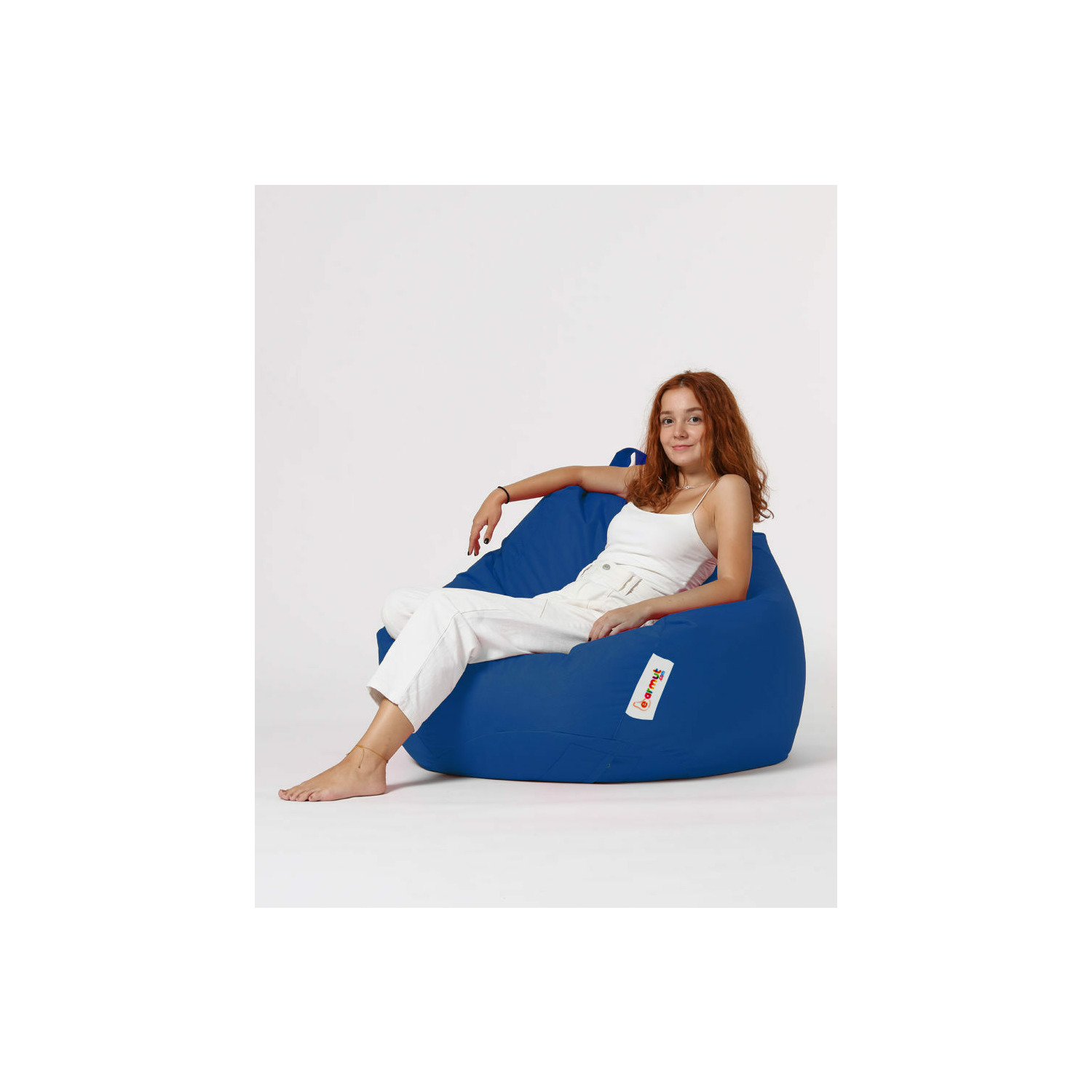 Fotoliu tip puf premium xxl, 115x130 cm - albastru