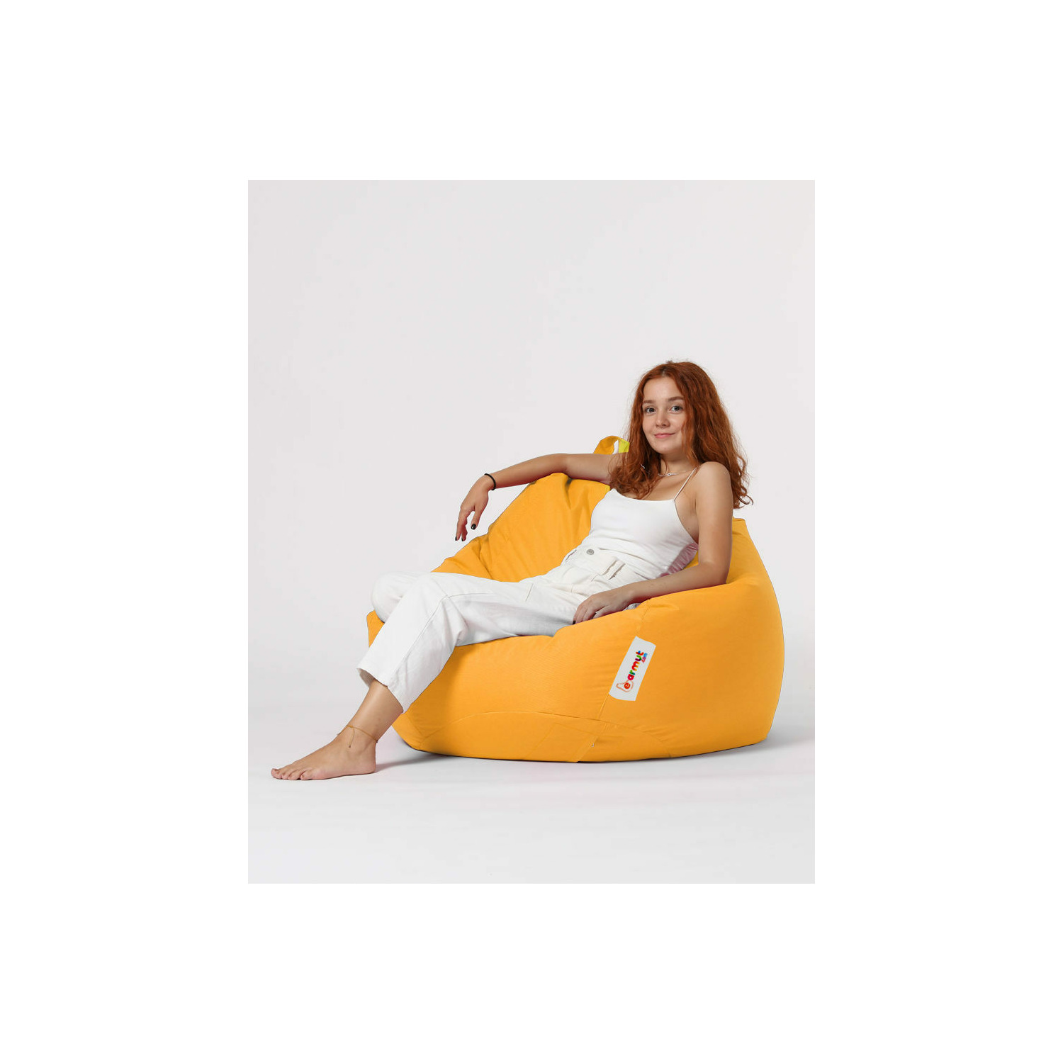 Fotoliu tip puf premium xxl, 115x130 cm - galben