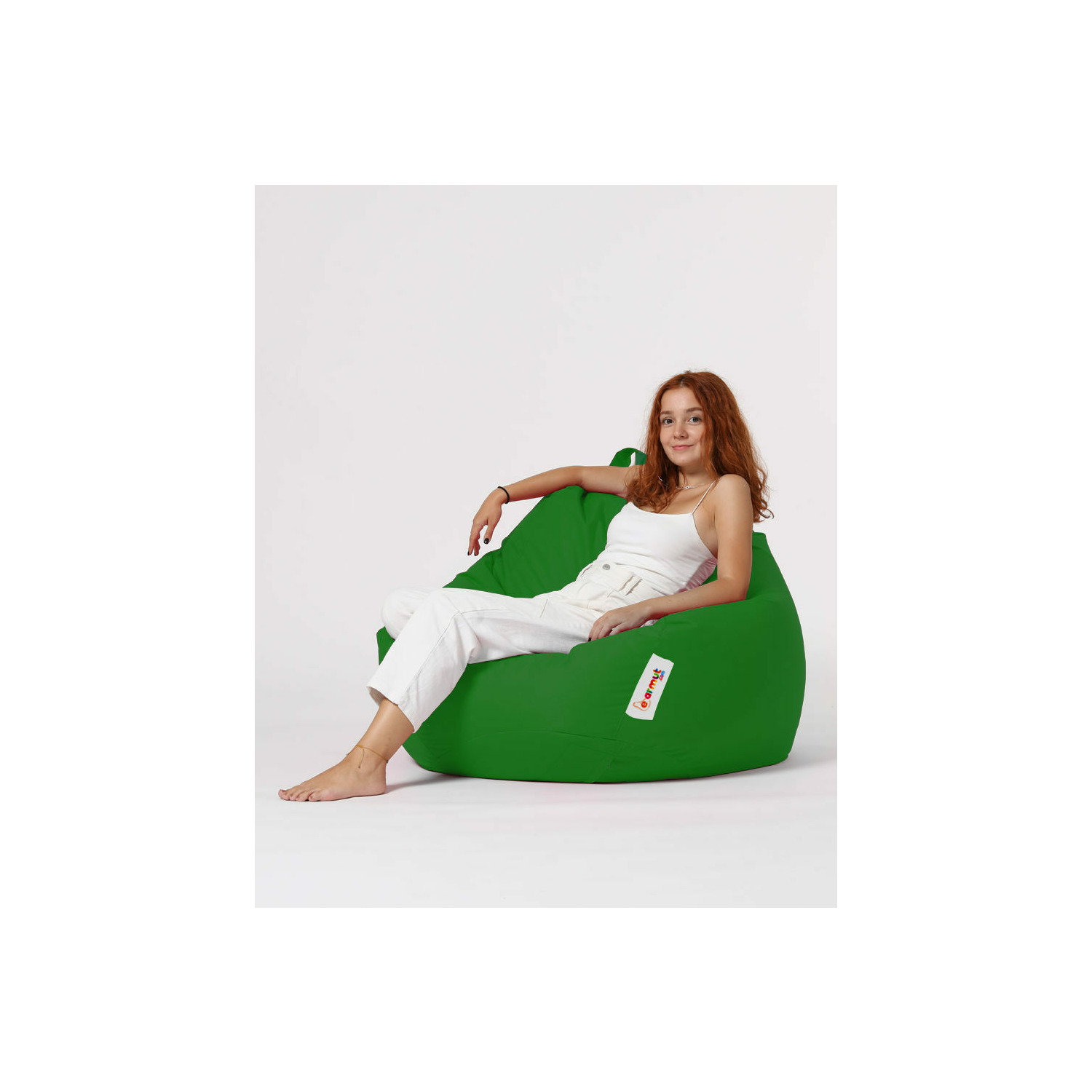 Fotoliu tip puf premium xxl 115x130 cm - verde