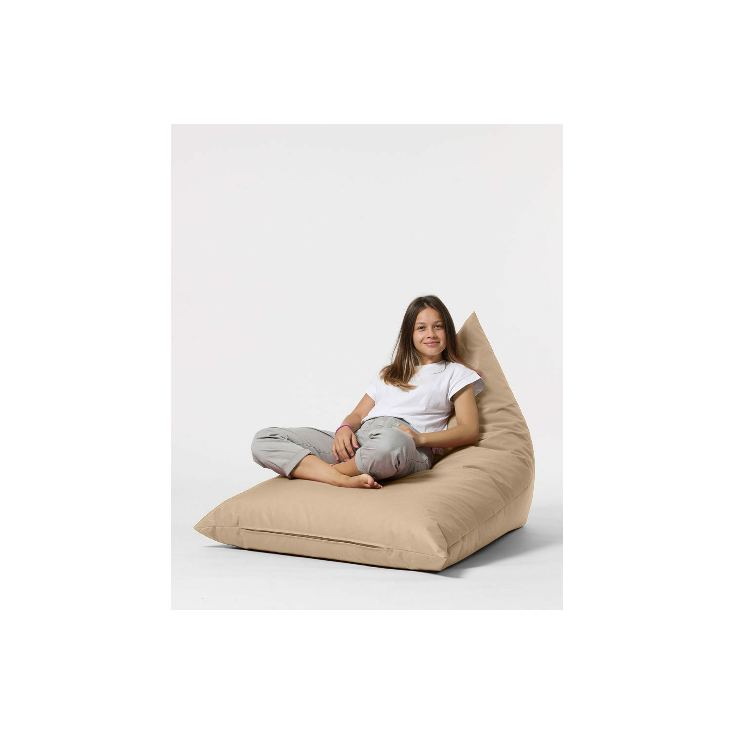 Fotoliu tip puf pyramid big bed 145x90x35 cm - beige