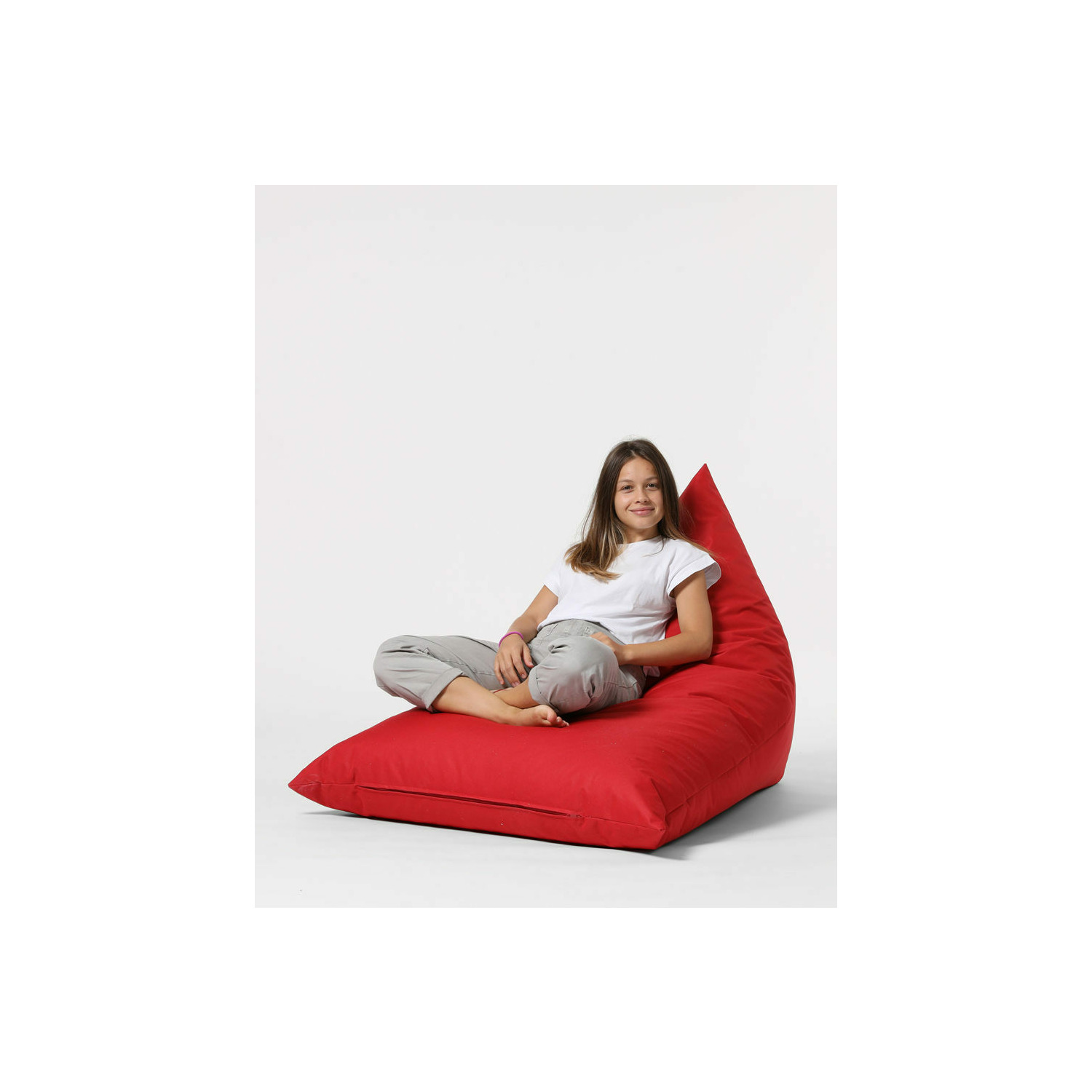 Fotoliu tip puf pyramid big bed, 145x90x35 cm - rosu