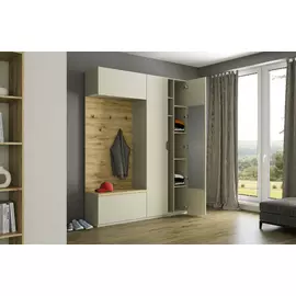 Garderoba Modern, 178x40x230 cm, Ecru/Stejar Navarra