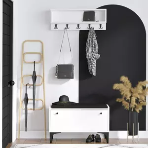 Garderoba Scoty, 80x35x49 cm, Alb-Negru
