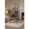 Leagan de Gradina/Terasa Nirva, 134x134x200 cm, Metal/Ratan Sintetic/Stofa, Gri/Gri Deschis picture - 3