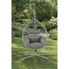 Leagan de Gradina/Terasa Yardio 134x134x200 cm, Metal/Ratan Sintetic/Stofa, Crem