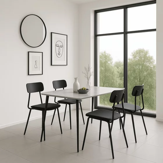 Masa Ceramon, 140x80x76 h cm, Blat Ceramic Alb picture - 4