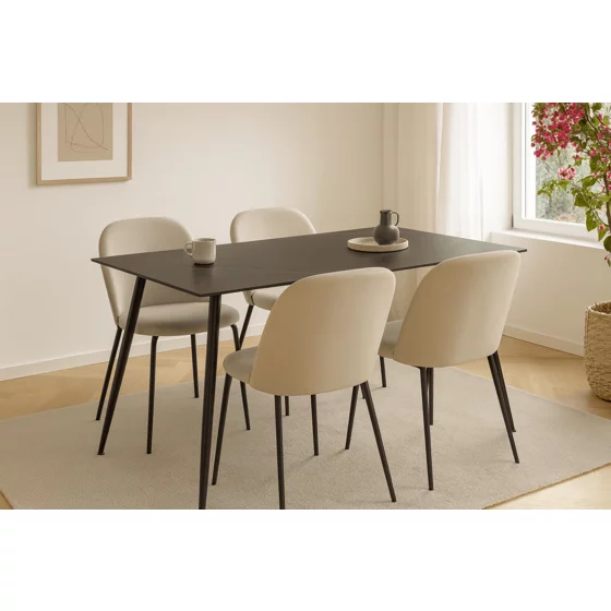 Masa Ceramon, 140x80x76 h cm, Blat Ceramic Negru picture - 2