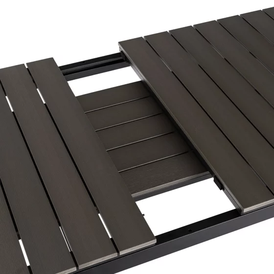 Masa De Gradina Extensibila Arges, 160-210x90x74 cm, Metal/Compozit, Negru/Gri picture - 5