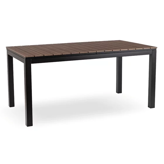 Masa De Gradina Extensibila Arges, 160-210x90x74 cm, Metal/Compozit, Negru/Nuc picture - 1