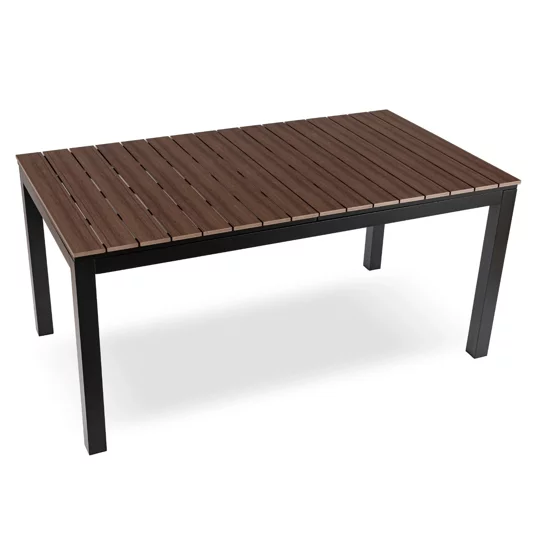Masa De Gradina Extensibila Arges, 160-210x90x74 cm, Metal/Compozit, Negru/Nuc picture - 4