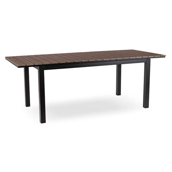 Masa De Gradina Extensibila Arges, 160-210x90x74 cm, Metal/Compozit, Negru/Nuc picture - 5