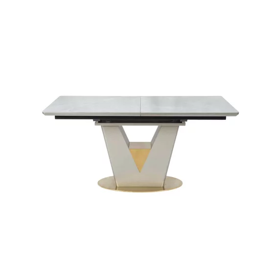 Masa Extensibila Athos, 160-220x90x76 h cm, Blat Ceramic + MDF, Beige/Gri Glossy picture - 2