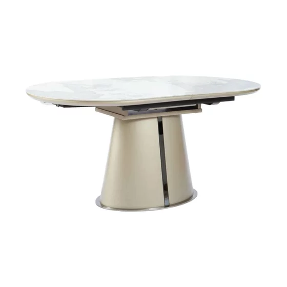 Masa Extensibila Bern 160-200x90x76 h cm, Blat Ceramic + MDF, Alb Marmura/Beige picture - 4