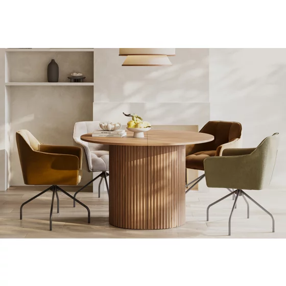 Masa Extensibila Cavo, 120-170-220x110x77.4 h cm, Picior Riflat, Nuc Lincoln picture - 5