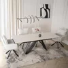 Masa Extensibila Digos, 160-220x90x76 cm, Blat Ceramic, Negru/Alb picture - 1