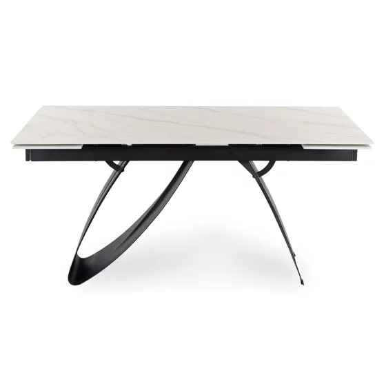 Masa Extensibila Digos, 160-220x90x76 cm, Blat Ceramic, Negru/Alb picture - 5
