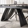 Masa Extensibila Digos, 160-220x90x76 cm, Blat Ceramic, Negru/Alb picture - 6