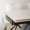 Masa Extensibila Digos, 160-220x90x76 cm, Blat Ceramic, Negru/Alb picture - 7