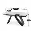 Masa Extensibila Digos, 160-220x90x76 cm, Blat Ceramic, Negru/Alb picture - 8