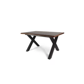 Masa Extensibila Ebon, 145-185x90x76 h cm, Metal/MDF, Negru/Stejar Inchis