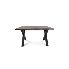 Masa Extensibila Ebon, 145-185x90x76 h cm, Metal/MDF, Negru/Stejar Inchis