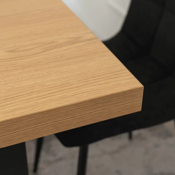 Masa Extensibila Effon, 160-210-260x90x77 h cm, Metal/MDF, Negru/Stejar picture - 5