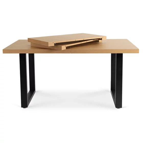 Masa Extensibila Effon, 160-210-260x90x77 h cm, Metal/MDF, Negru/Stejar picture - 8