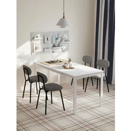 Masa Extensibila Honik, 120-180x74x75 h cm, Metal/Pal Melaminat, Alba