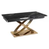 Masa Extensibila Inegol 160-240x90x77.5 h cm,  Blat Ceramic - Auriu/Negru Marmura picture - 1