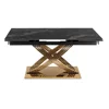 Masa Extensibila Inegol 160-240x90x77.5 h cm,  Blat Ceramic - Auriu/Negru Marmura picture - 5