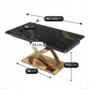 Masa Extensibila Inegol 160-240x90x77.5 h cm,  Blat Ceramic - Auriu/Negru Marmura picture - 6