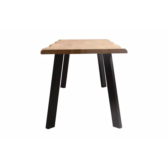 Masa Extensibila Kaari, 120-180x90x75 h cm, Picior Metalic, Blat MDF 4 cm Grosime, Negru/Stejar Inchis picture - 4