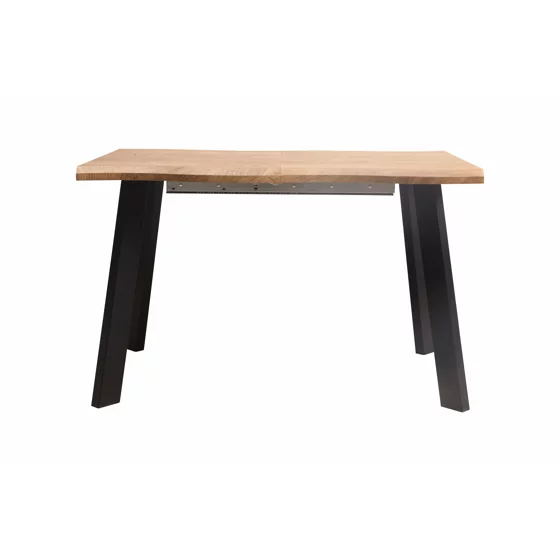 Masa Extensibila Kaari, 120-180x90x75 h cm, Picior Metalic, Blat MDF 4 cm Grosime, Negru/Stejar Inchis picture - 7