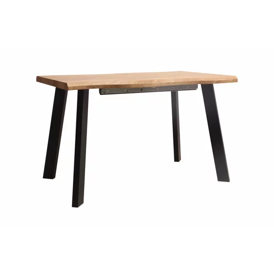 Masa Extensibila Kaari, 120-180x90x75 h cm, Picior Metalic, Blat MDF 4 cm Grosime, Negru/Stejar Inchis picture - 1