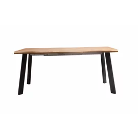 Masa Extensibila Kaari, 150-210x90x75 h cm, Picior Metalic, Blat MDF 4 cm Grosime, Negru/Stejar Inchis