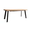 Masa Extensibila Kaari, 150-210x90x75 h cm, Picior Metalic, Blat MDF 4 cm Grosime, Negru/Stejar Inchis picture - 2