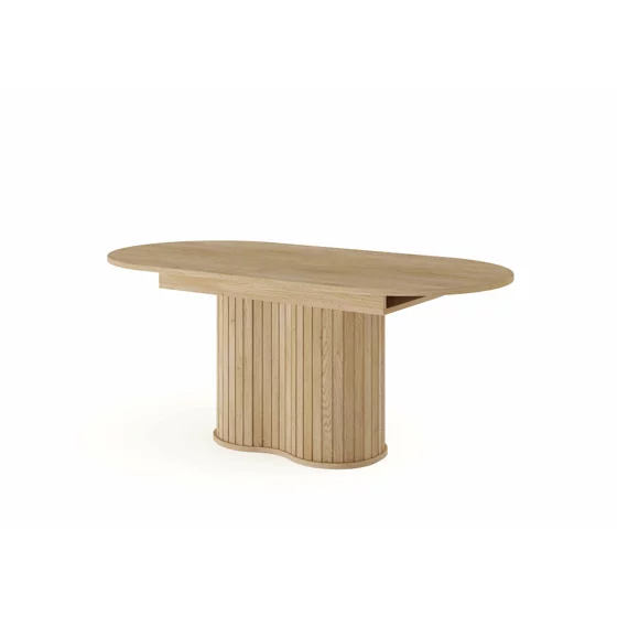 Masa Extensibila Lovi, Deschidere Sincronizata, 180-220x90x76 h cm, Front Riflaj, Natur picture - 1