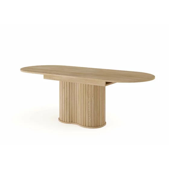 Masa Extensibila Lovi, Deschidere Sincronizata, 180-220x90x76 h cm, Front Riflaj, Natur picture - 2