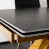 Masa Extensibila Lublin, 160-240-x90x77 cm, Metal/Ceramica, Auriu/Negru Marmura picture - 7
