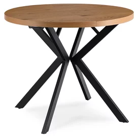 Masa Extensibila Lumos, 90-140-190x90x75,5 h cm, Metal/MDF, Negru/Stejar Auriu