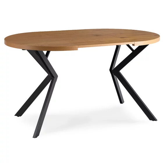 Masa Extensibila Lumos, 90-140-190x90x75,5 h cm, Metal/MDF, Negru/Stejar Auriu picture - 4