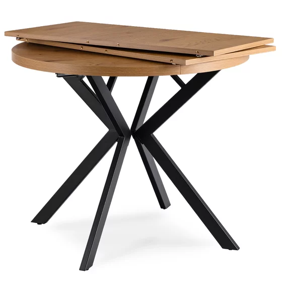 Masa Extensibila Lumos, 90-140-190x90x75,5 h cm, Metal/MDF, Negru/Stejar Auriu picture - 6